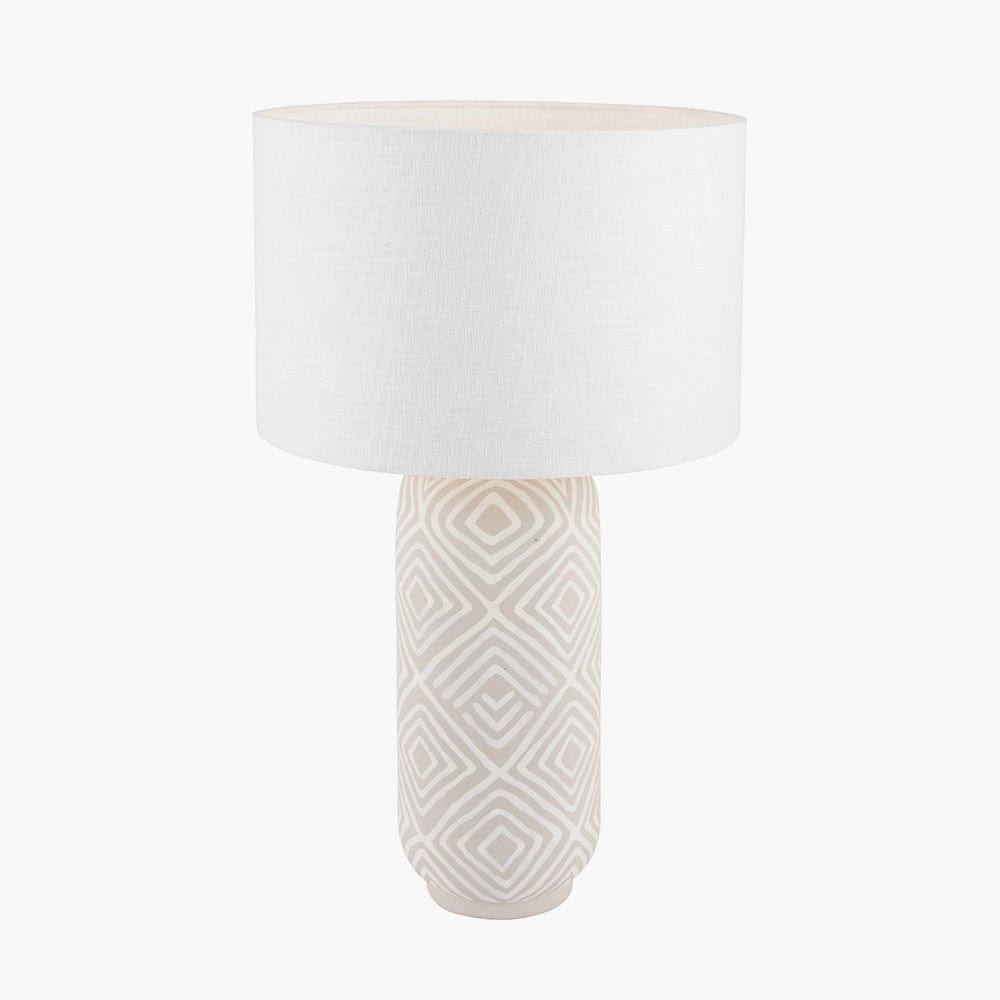 Margot Grey Patterned Stoneware Table Lamp.