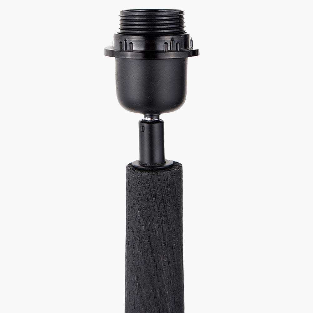 Marin Black Wood Tall Neck Floor Lamp.