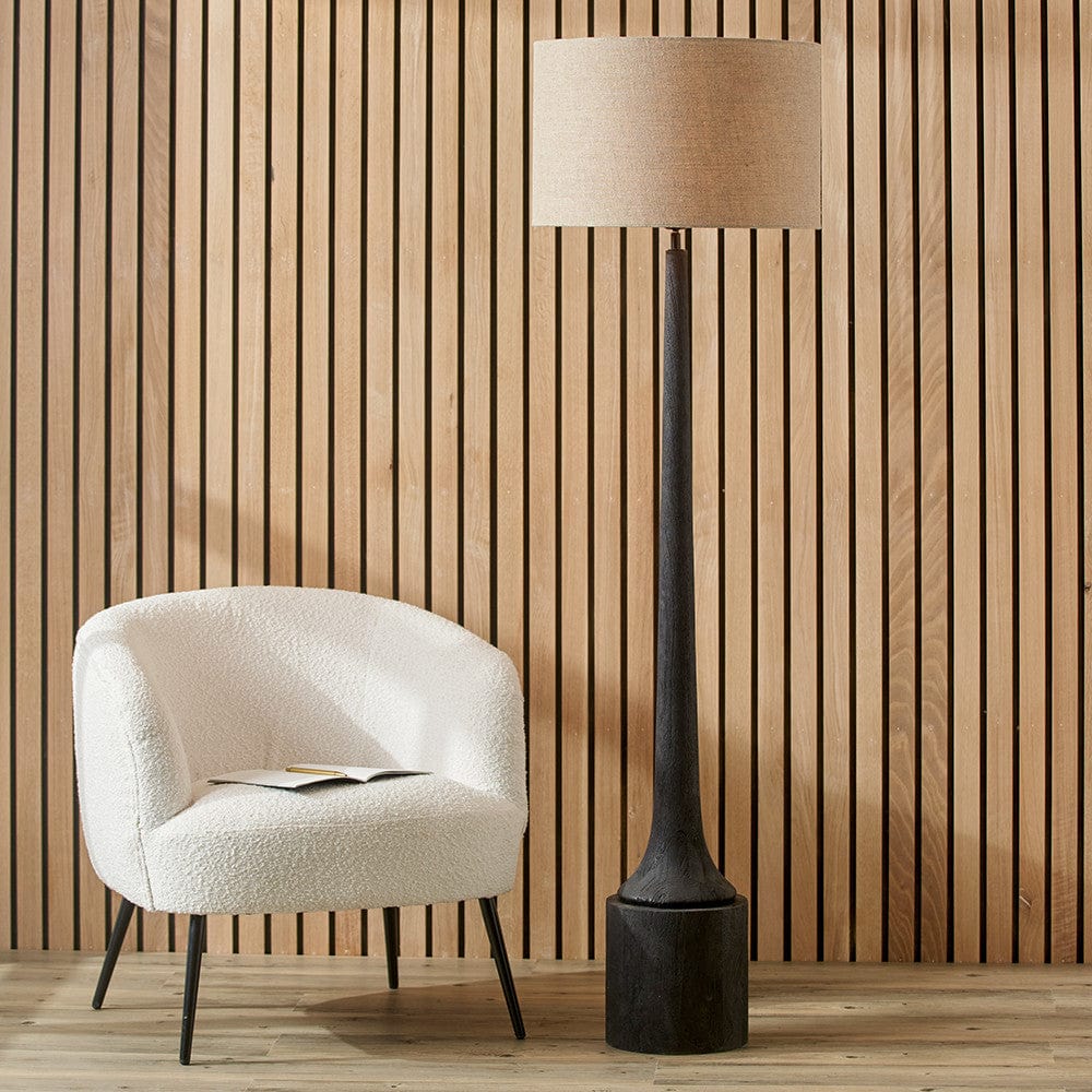 Pacific Lifestyle Lighting Marin Black Wood Tall Neck Floor Lamp House of Isabella UK