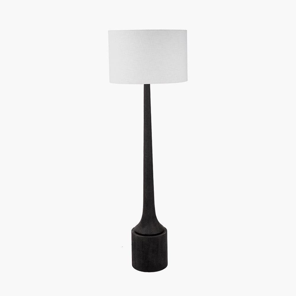 Marin Black Wood Tall Neck Floor Lamp.