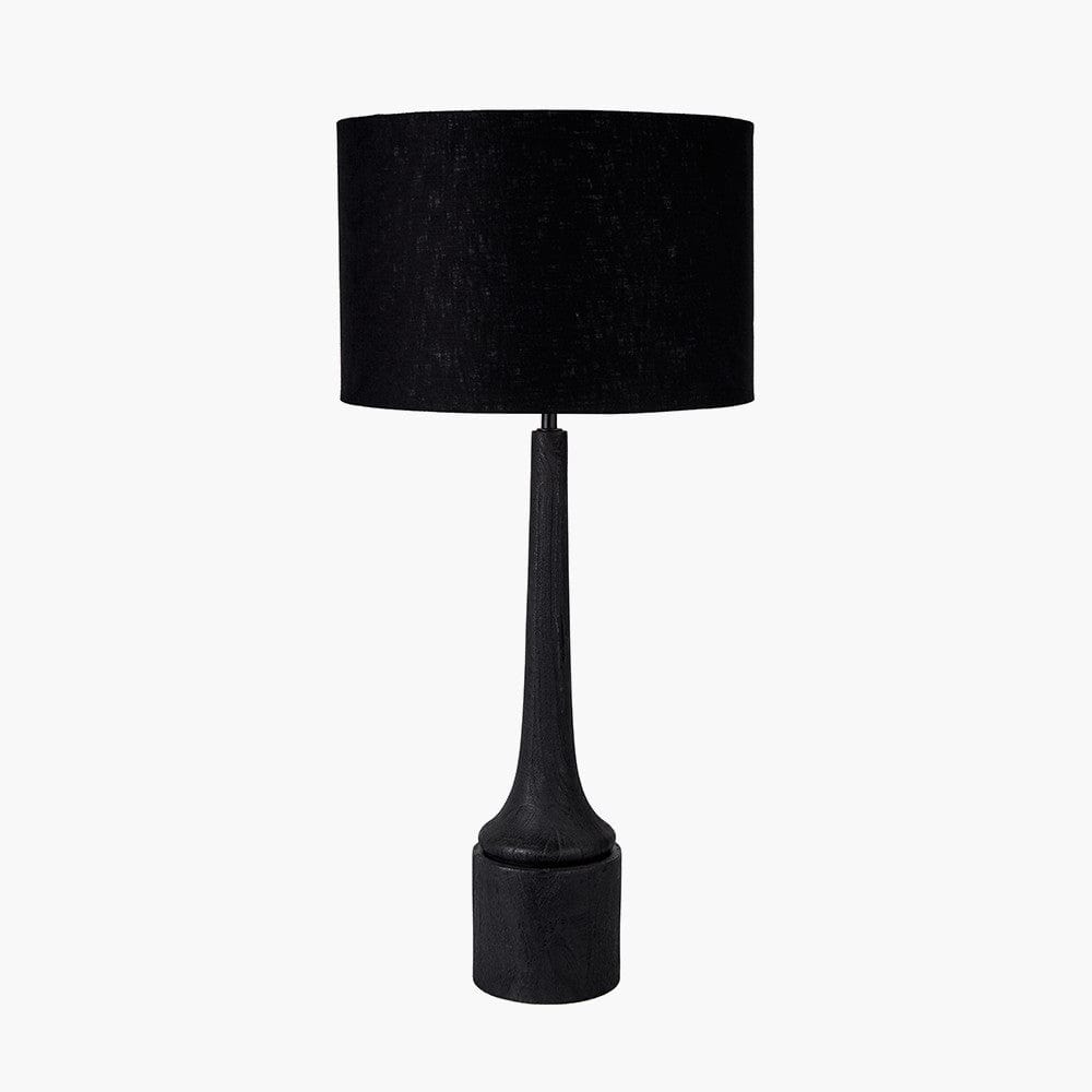 Marin Black Wood Tall Neck Table Lamp Base.