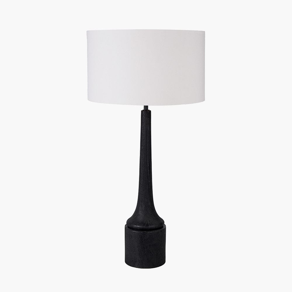 Marin Black Wood Tall Neck Table Lamp Base.