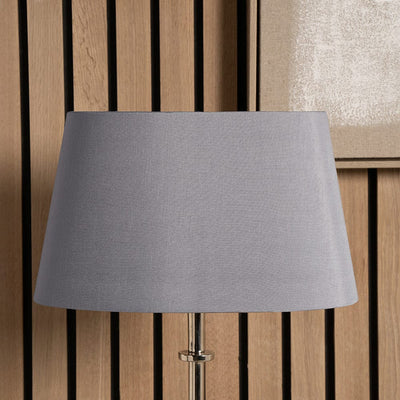 Pacific Lifestyle Lighting Martha 35cm Steel Grey Oval Polysilk Tapered Shade House of Isabella UK