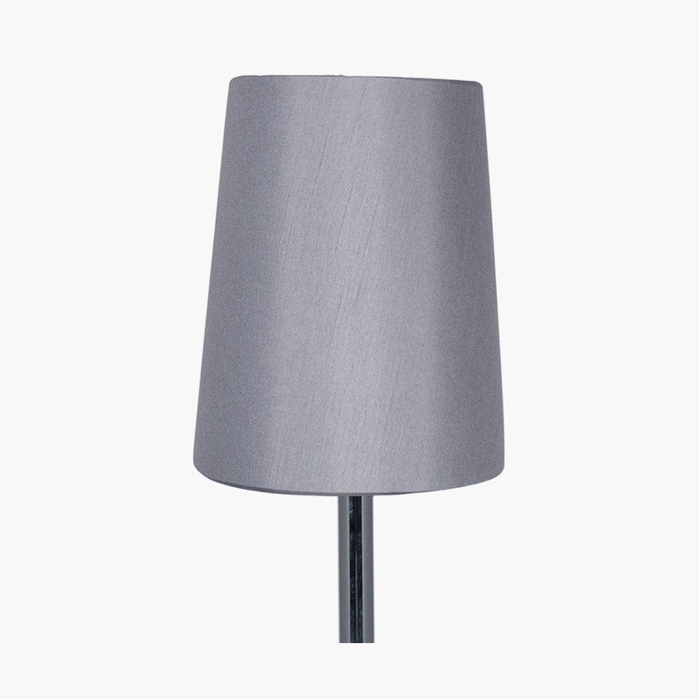 Pacific Lifestyle Lighting Martha 35cm Steel Grey Oval Polysilk Tapered Shade House of Isabella UK