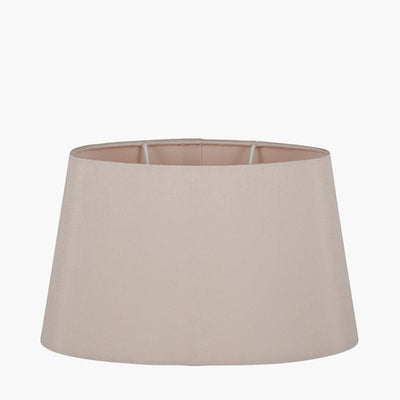 Pacific Lifestyle Lighting Martha 35cm Taupe Oval Ellipse Polysilk Tapered Shade House of Isabella UK