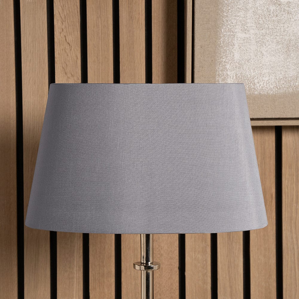 Martha 45cm Steel Grey Oval Polysilk Tapered Shade.