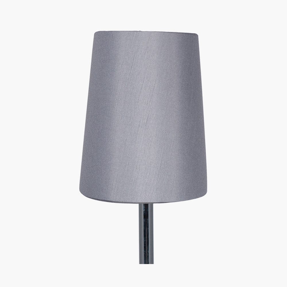 Martha 45cm Steel Grey Oval Polysilk Tapered Shade.
