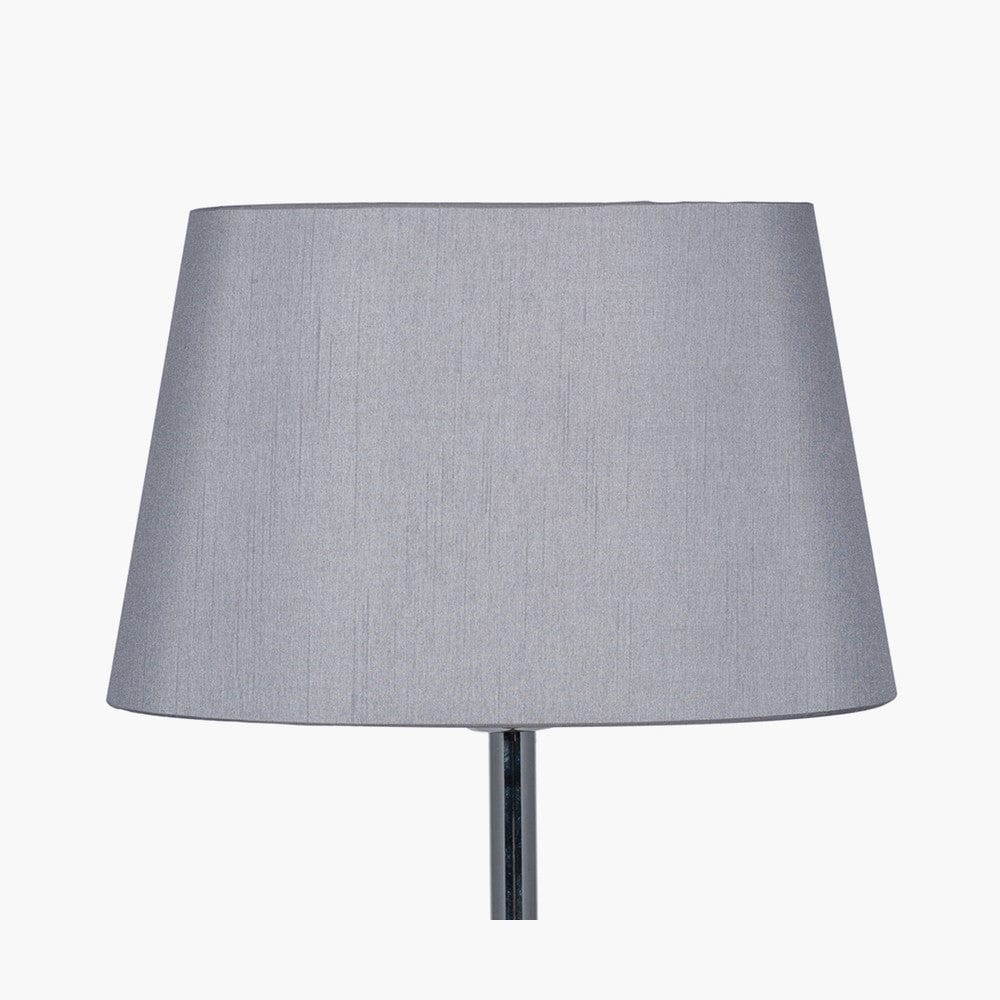Martha 45cm Steel Grey Oval Polysilk Tapered Shade.