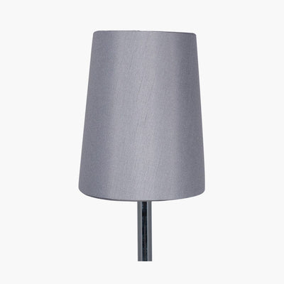 Pacific Lifestyle Lighting Martha 50cm Steel Grey Oval Polysilk Tapered Shade House of Isabella UK