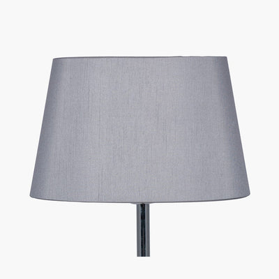 Pacific Lifestyle Lighting Martha 50cm Steel Grey Oval Polysilk Tapered Shade House of Isabella UK