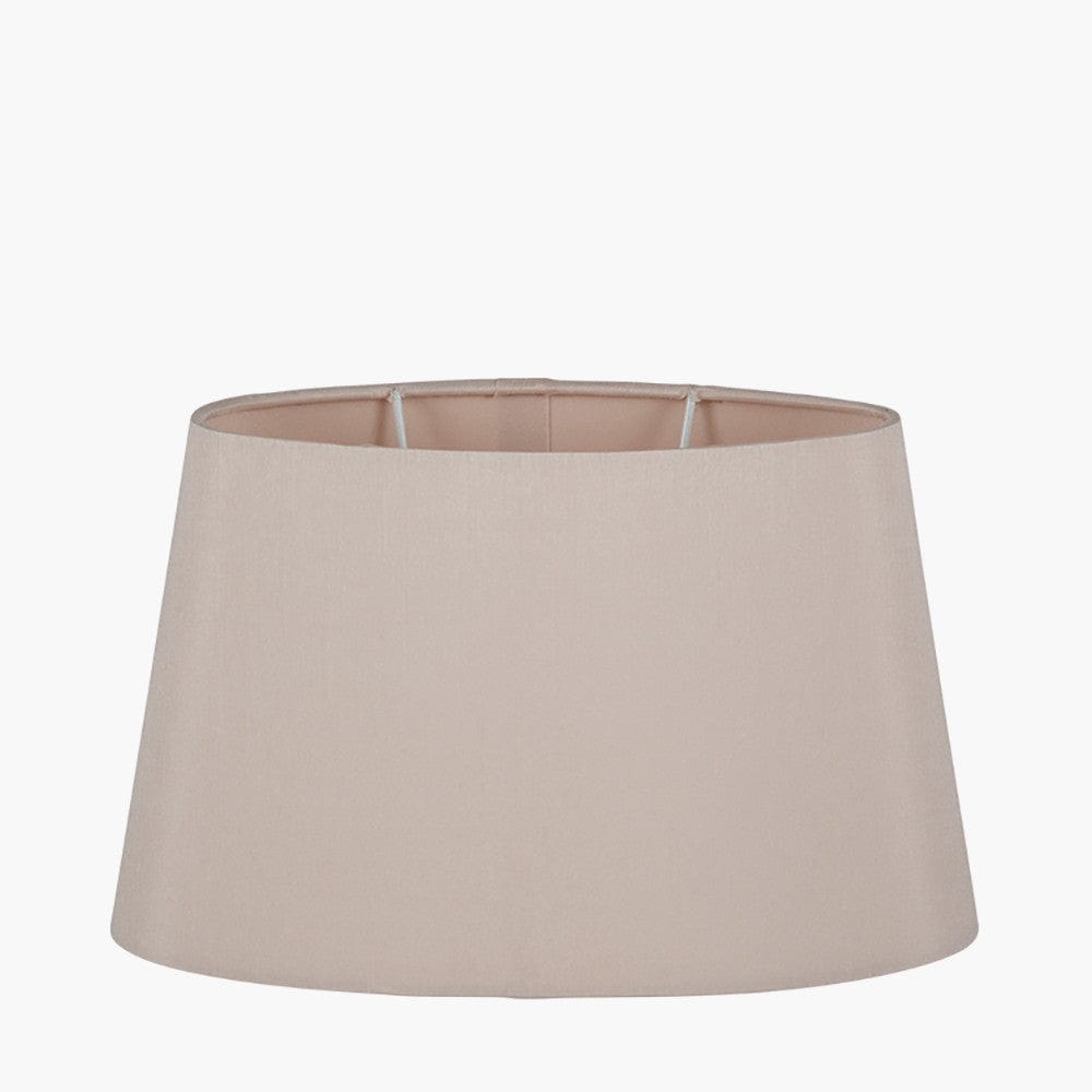 Pacific Lifestyle Lighting Martha 50cm Taupe Oval Ellipse Polysilk Tapered Shade House of Isabella UK