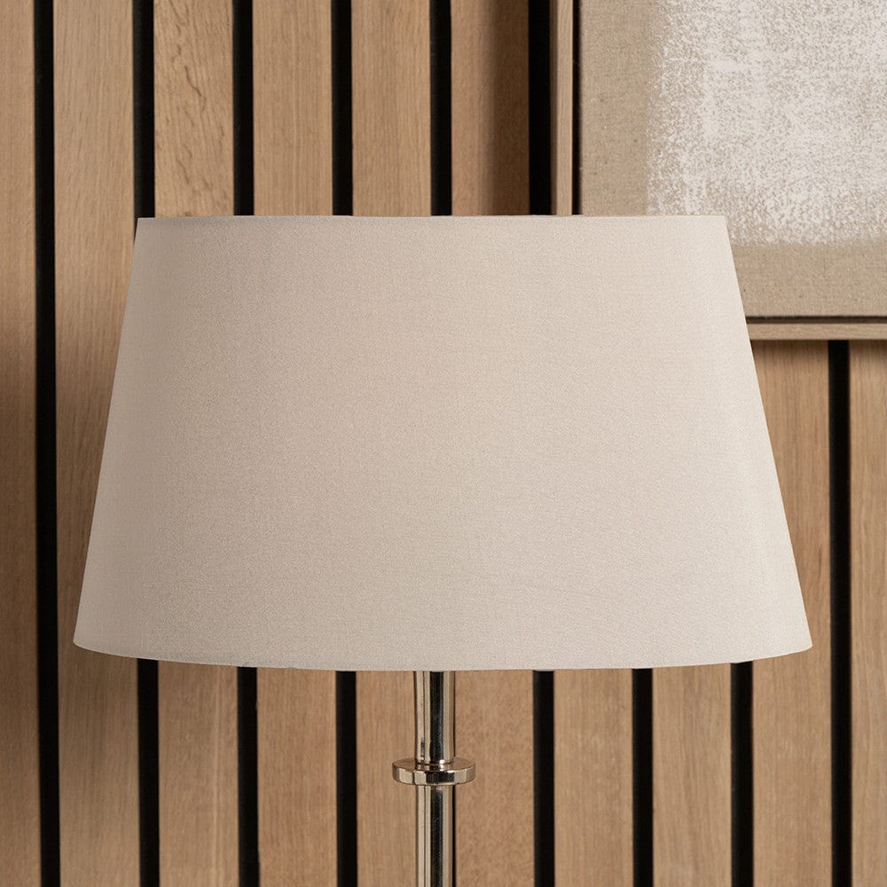 Martha 50cm Taupe Oval Ellipse Polysilk Tapered Shade.