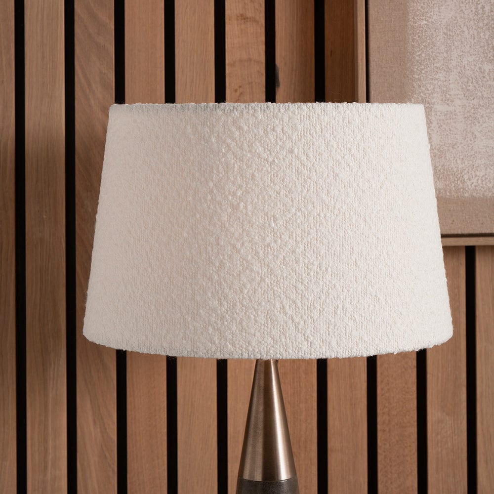 Martigues 45cm White Boucle Tapered Lampshade.