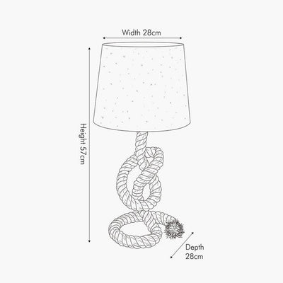 Pacific Lifestyle Lighting Martindale Rope Knot and Jute Table Lamp House of Isabella UK