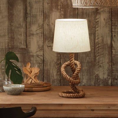 Pacific Lifestyle Lighting Martindale Rope Knot and Jute Table Lamp House of Isabella UK