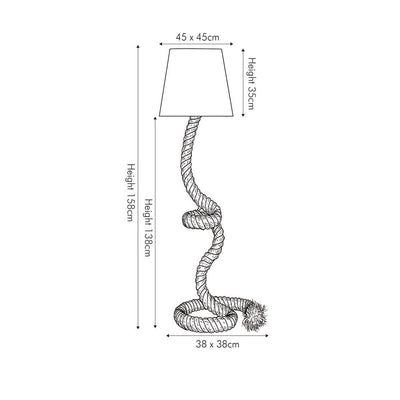 Pacific Lifestyle Lighting Martindale Rope Knot Floor Lamp with Natural Shade House of Isabella UK