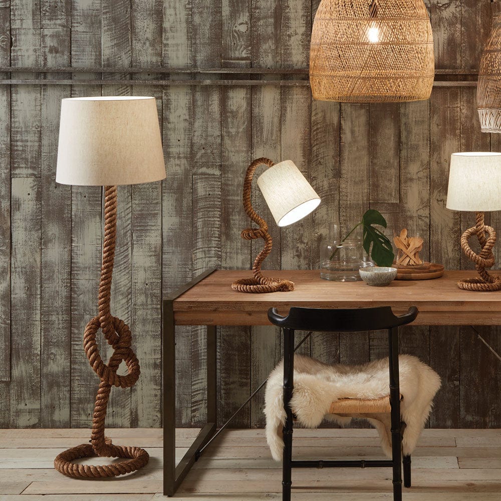 Martindale Rope Knot Floor Lamp with Natural Shade.
