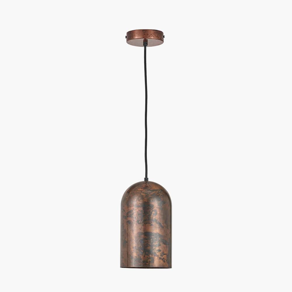 Pacific Lifestyle Lighting Mason Copper Effect Tall Domed Metal Pendant House of Isabella UK