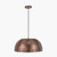 Pacific Lifestyle Lighting Mason Copper Effect Wide Domed Metal Pendant House of Isabella UK