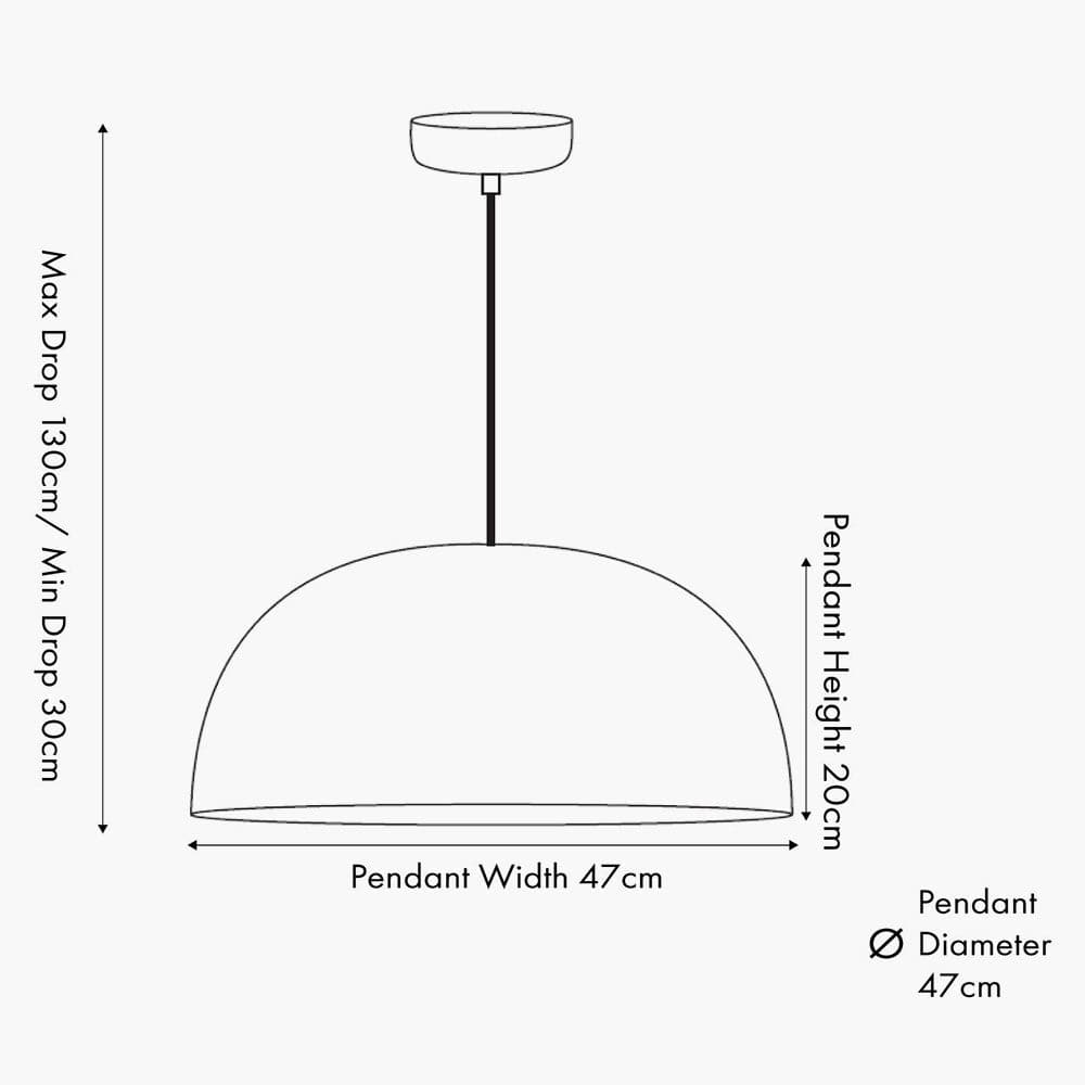 Pacific Lifestyle Lighting Mason Copper Effect Wide Domed Metal Pendant House of Isabella UK