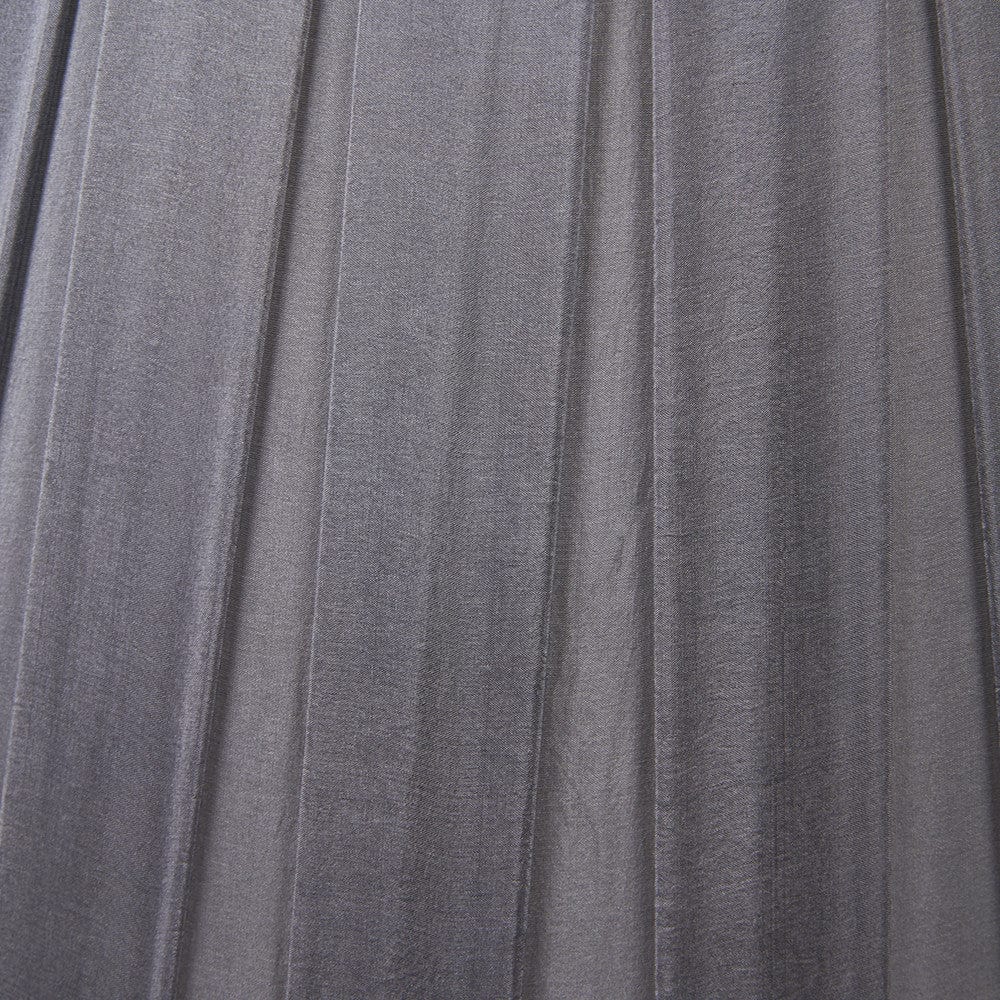 Maya 30cm Steel Grey Silk Box Pleat Tapered Lampshade.