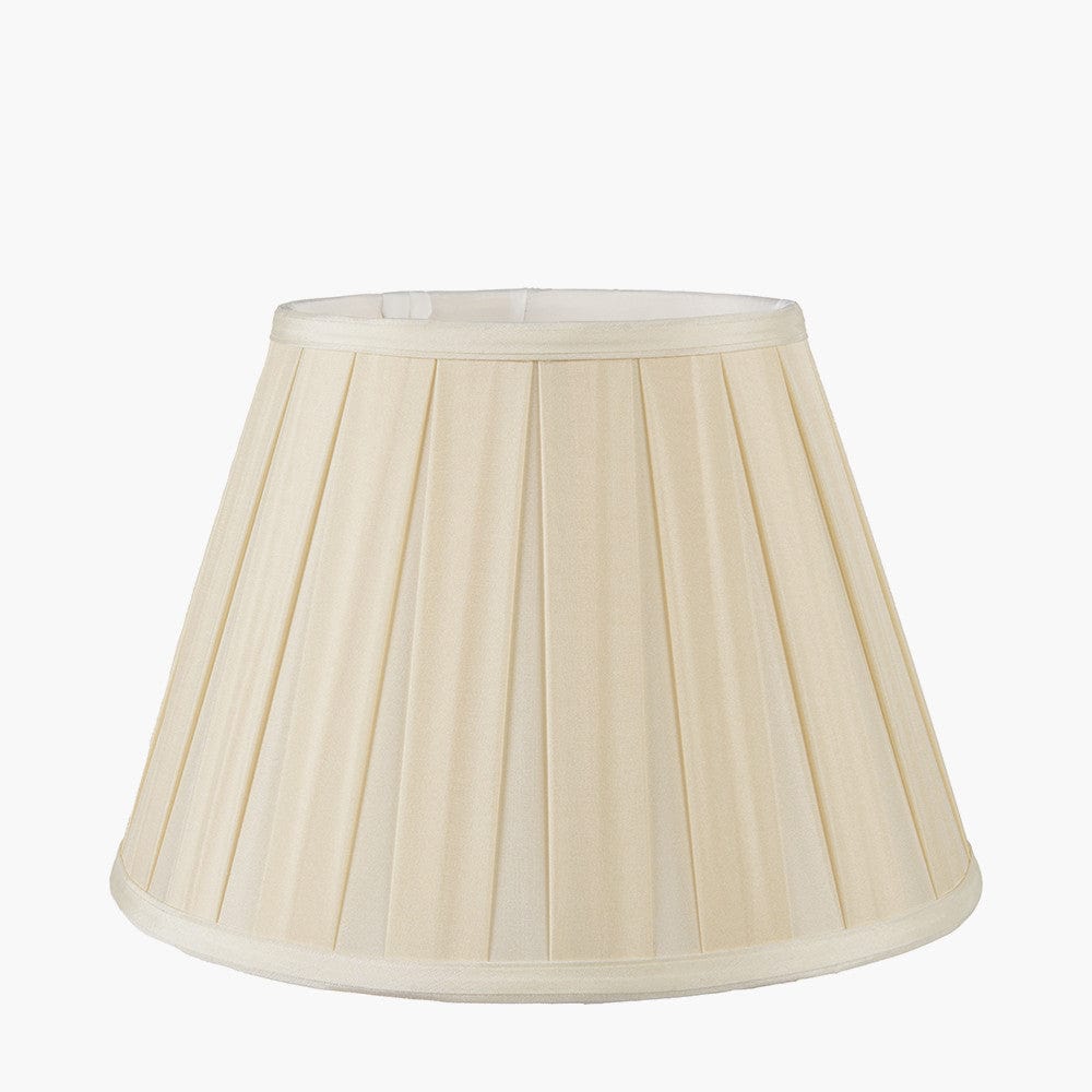 Maya 35cm Almond Silk Box Pleat Tapered Lampshade.