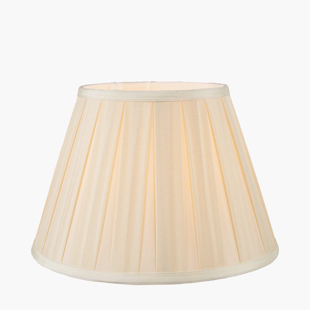 Maya 35cm Almond Silk Box Pleat Tapered Lampshade.