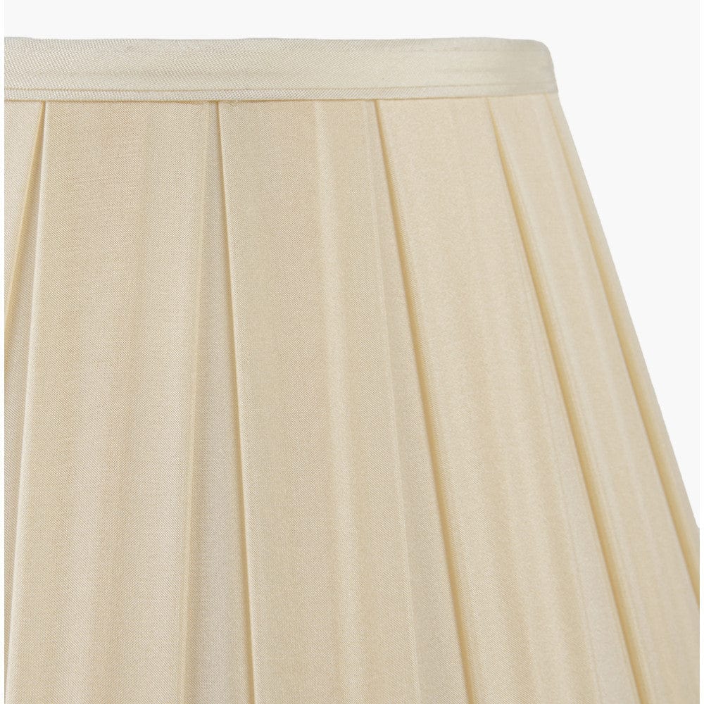 Maya 40cm Almond Silk Box Pleat Tapered Lampshade.