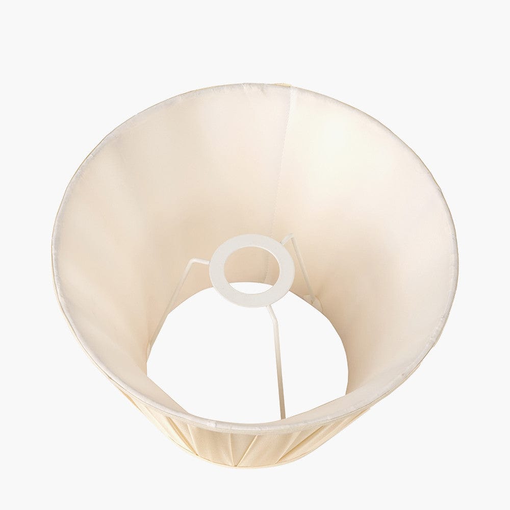 Maya 45cm Almond Silk Box Pleat Tapered Lampshade.