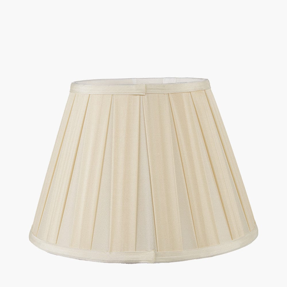 Maya 45cm Almond Silk Box Pleat Tapered Lampshade.
