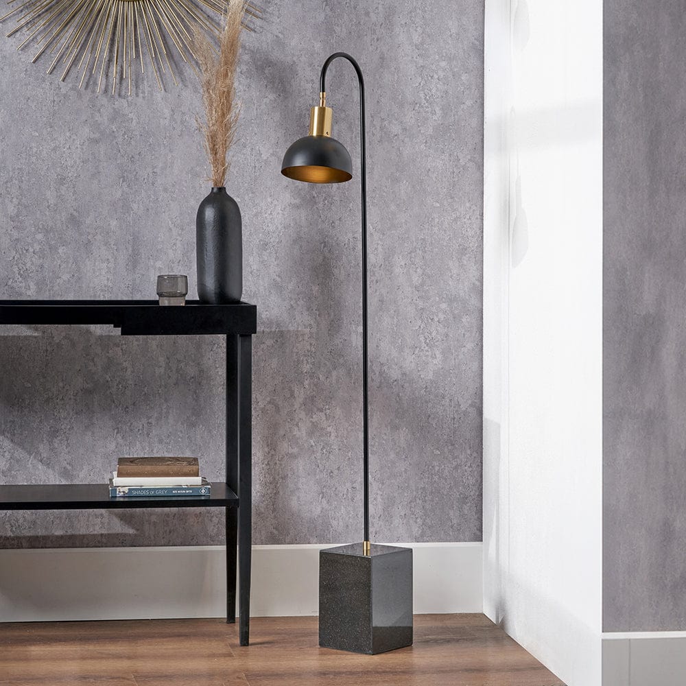 Mayfair Matt Black Domed Task Floor Lamp.