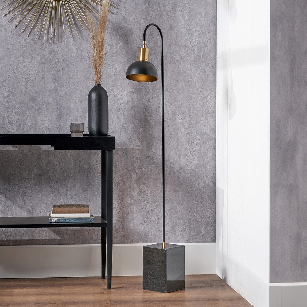 Pacific Lifestyle Lighting Mayfair Matt Black Domed Task Floor Lamp House of Isabella UK