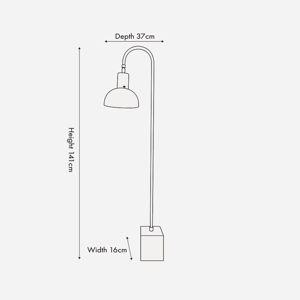 Mayfair Matt Black Domed Task Floor Lamp.
