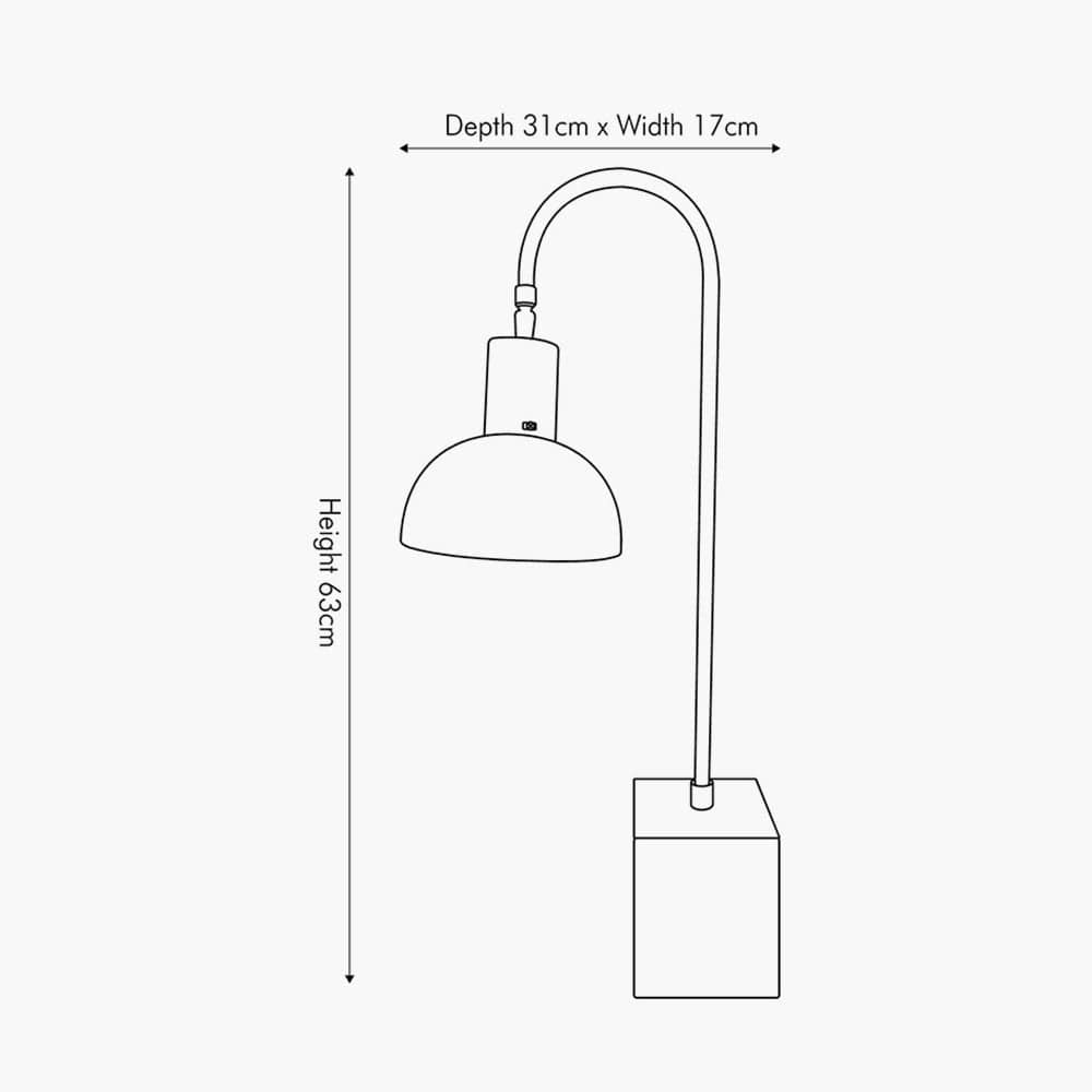 Pacific Lifestyle Lighting Mayfair Matt Black Domed Task Table Lamp House of Isabella UK