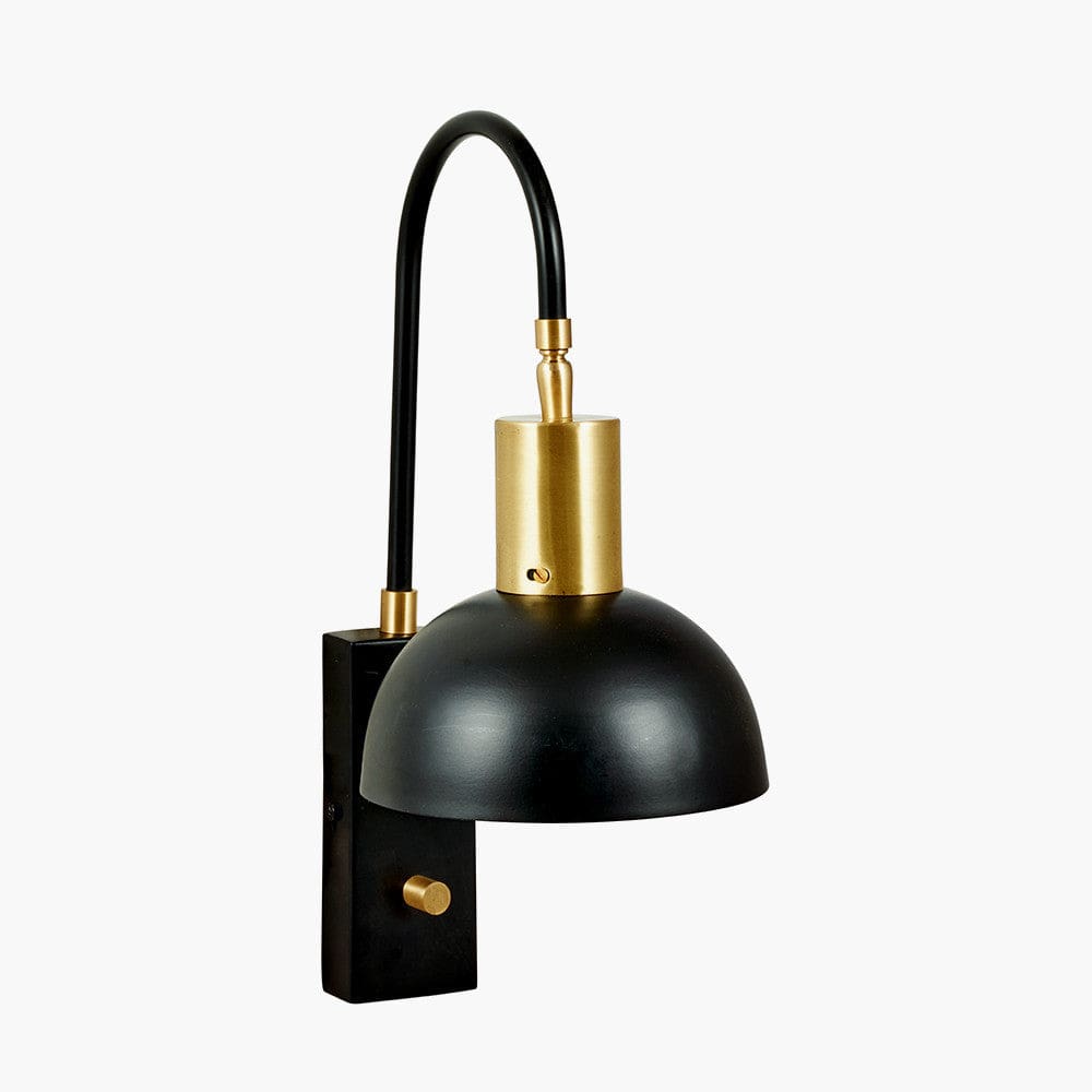 Mayfair Matt Black Domed Task Wall Light.