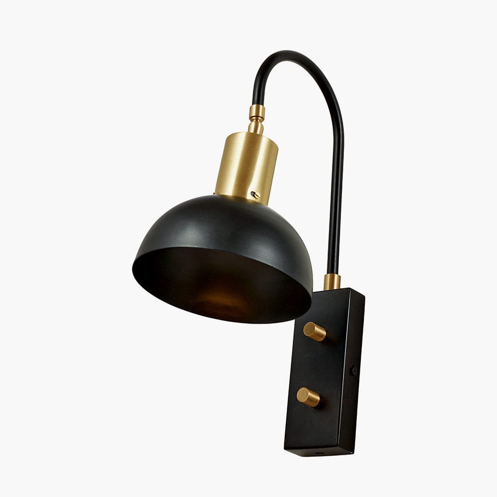 Mayfair Matt Black Domed Task Wall Light.