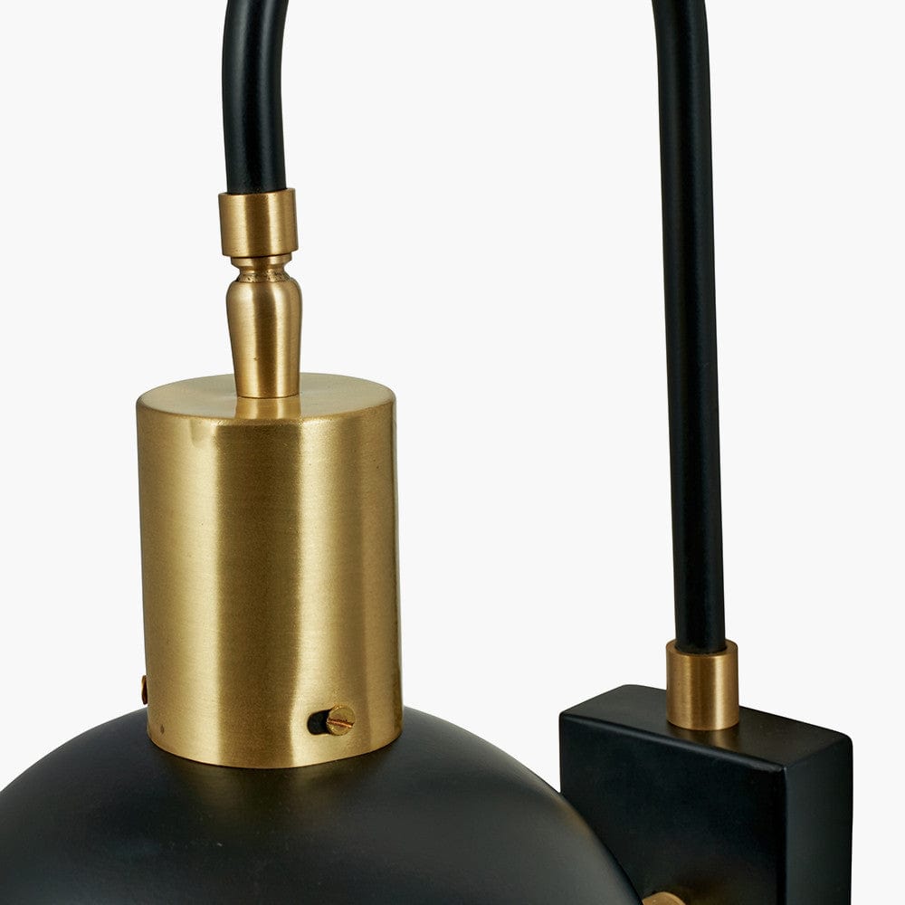 Mayfair Matt Black Domed Task Wall Light.