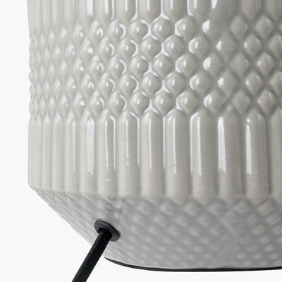 Pacific Lifestyle Lighting Meribel Grey Geo Textured Ceramic Table Lamp House of Isabella UK