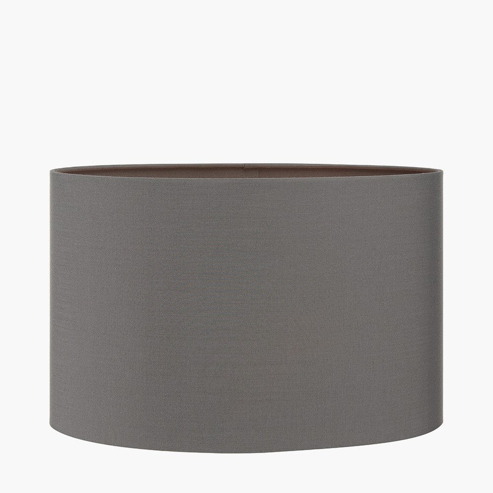 Mia 35cm Steel Grey Oval Poly Cotton Shade.