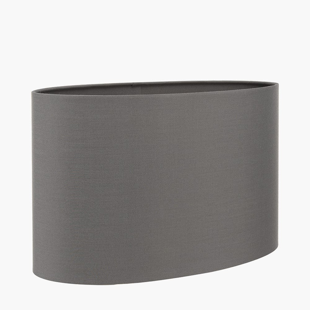 Mia 40cm Steel Grey Oval Poly Cotton Shade.