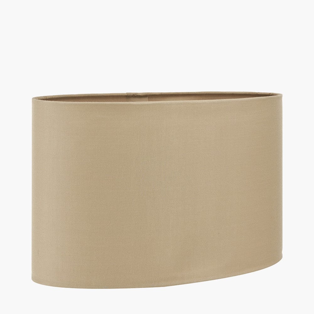 Mia 40cm Taupe Oval Poly Cotton Shade.