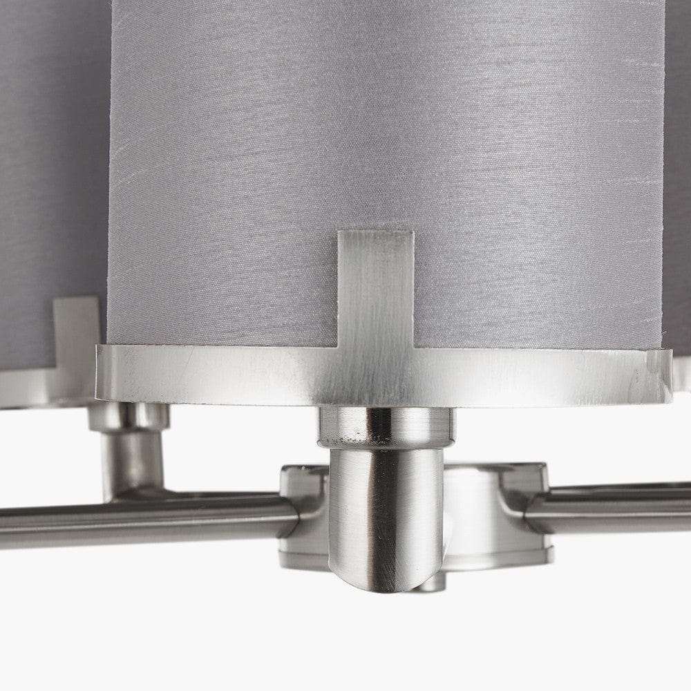 Midland Brushed Nickel and Grey Marble Effect 3 Arm Pendant.