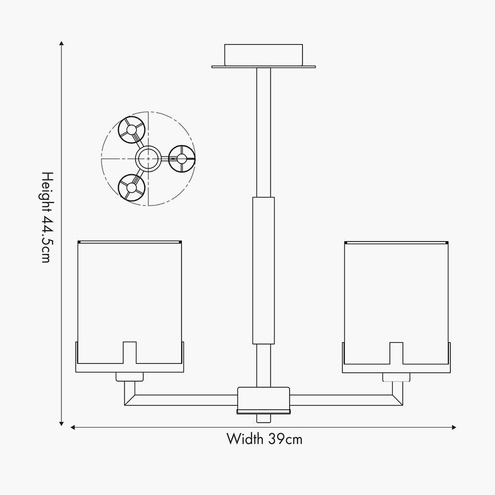 Midland Brushed Nickel and Grey Marble Effect 3 Arm Pendant.