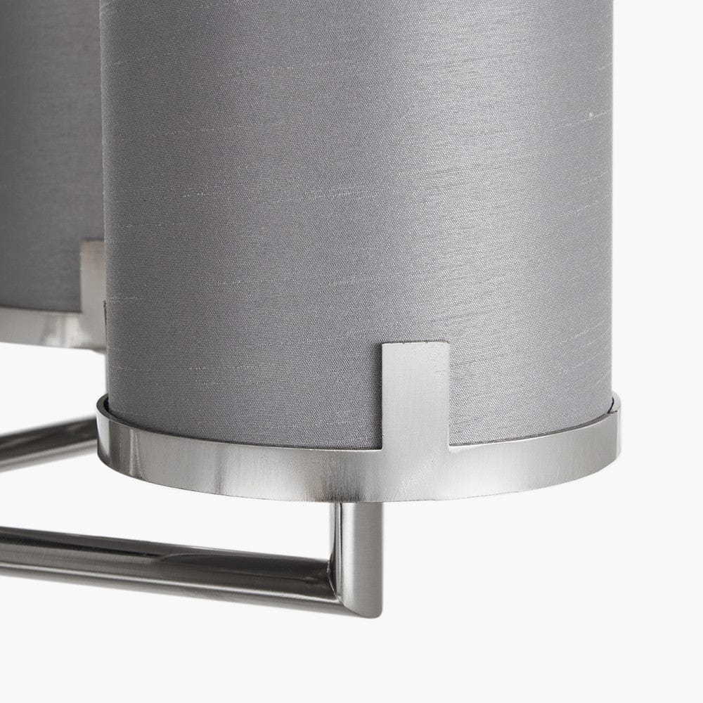 Midland Brushed Nickel and Grey Marble Effect 5 Arm Pendant.