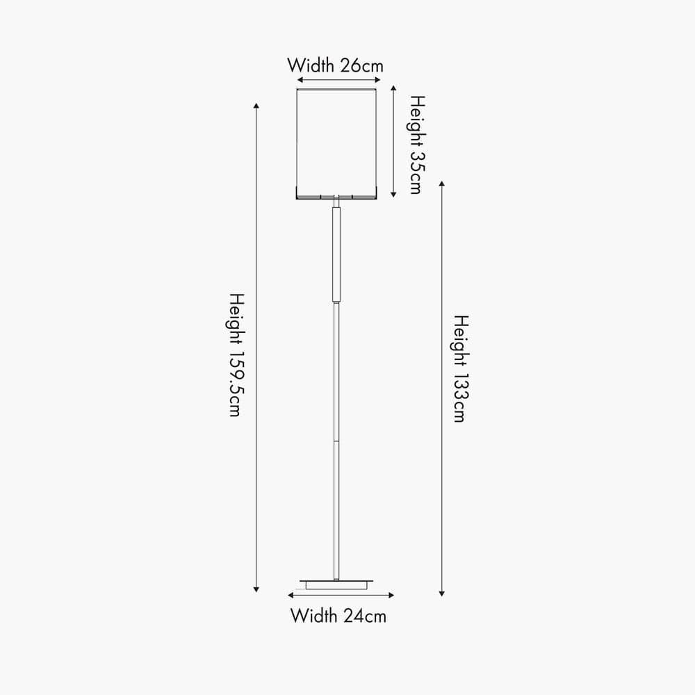 Midland Brushed Nickel and Grey Marble Effect Floor Lamp.