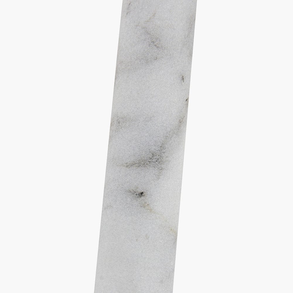 Midland Brushed Nickel and Grey Marble Effect Table Lamp.