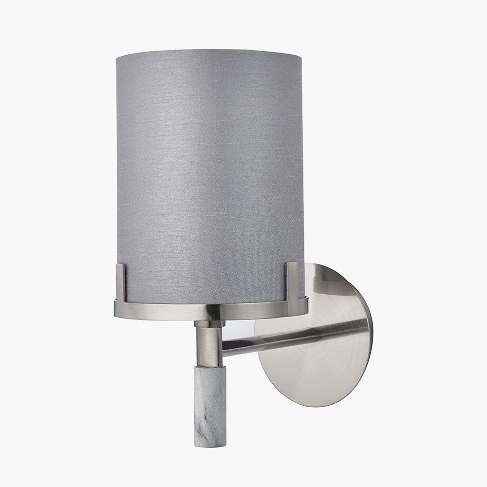 Midland Brushed Nickel and Grey Marble Effect Wall Light.