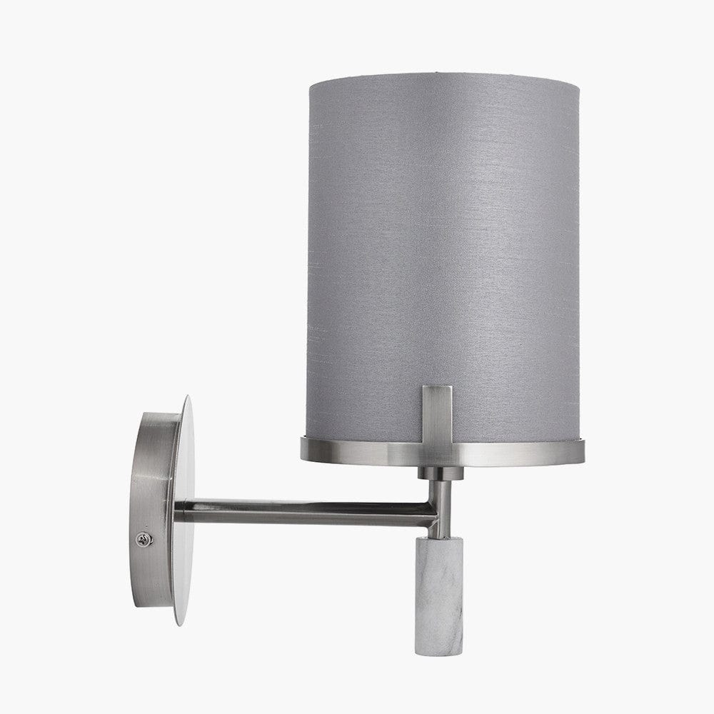 Midland Brushed Nickel and Grey Marble Effect Wall Light.