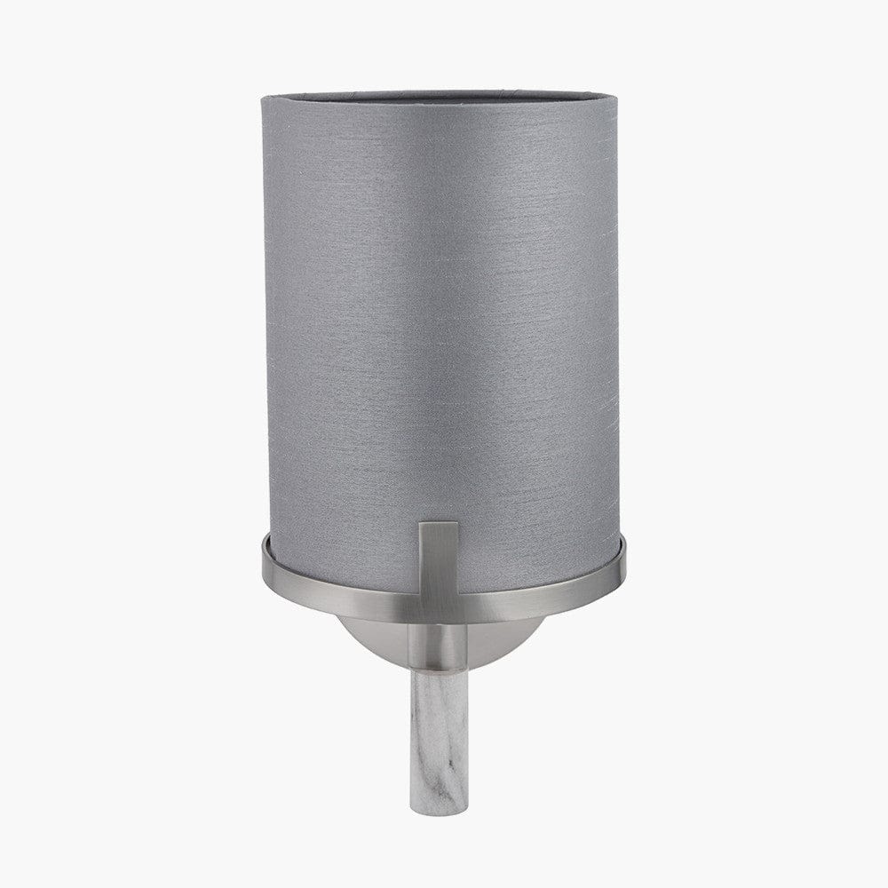 Midland Brushed Nickel and Grey Marble Effect Wall Light.