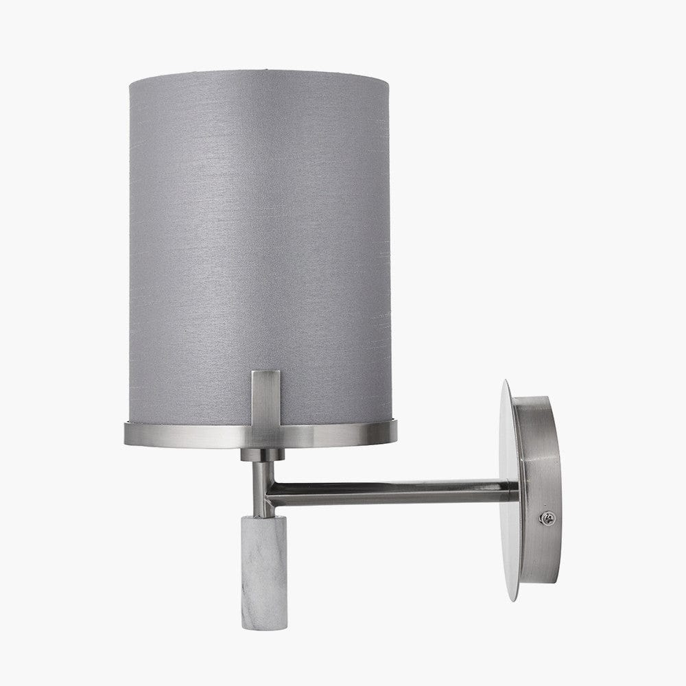 Midland Brushed Nickel and Grey Marble Effect Wall Light.